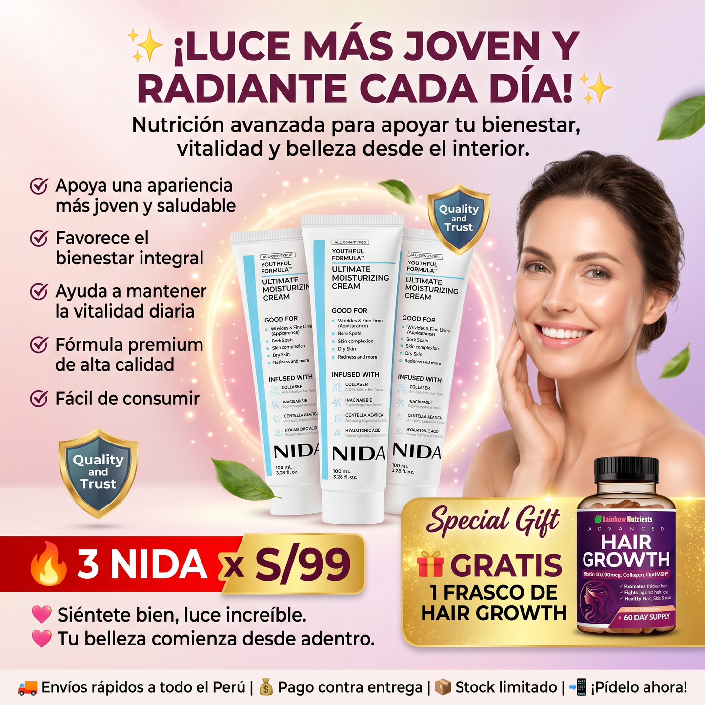 Nida Youthful formula Koreana exclusiva + Hair Growth